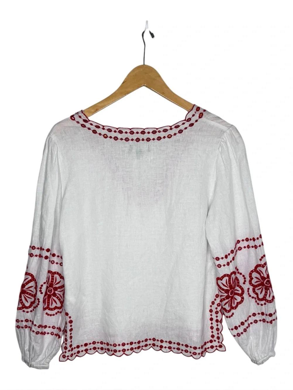 J. Crew Bungalow embroidered top in linen XS - Picture 6 of 9